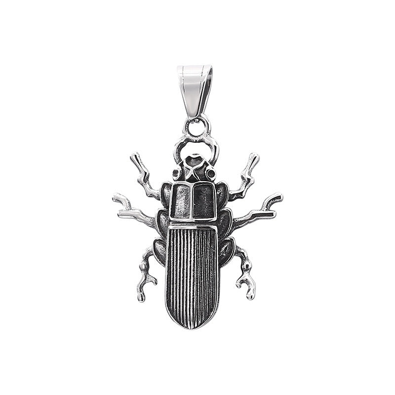Planderful Beetle Pendant Stainless Steel Retro Mens Pendant