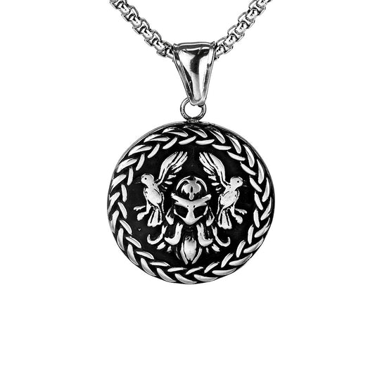 Nordic Retro Stainless Steel Personalized Viking Odin Necklace