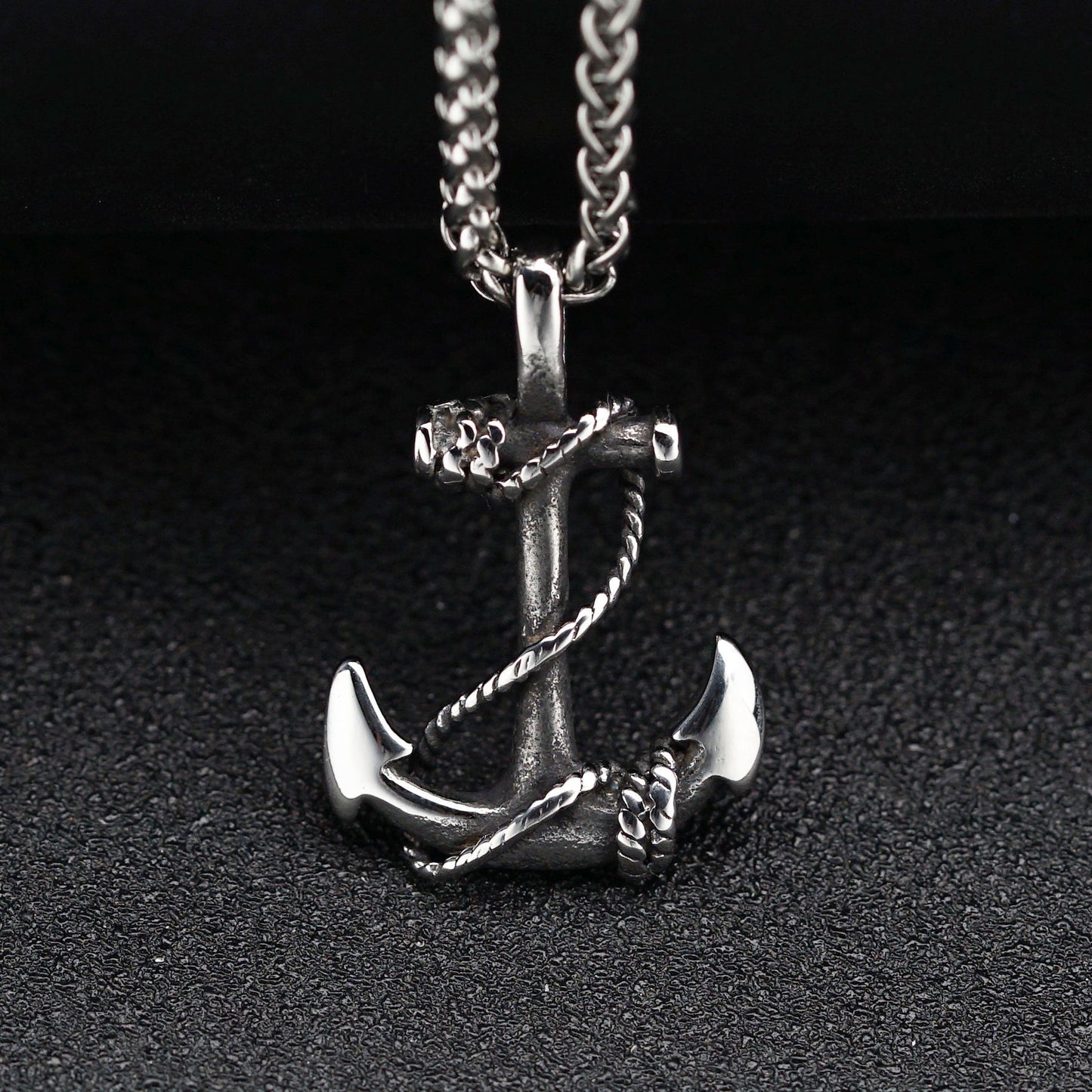 Steel Necklace - Statement Anchor Pendant For Men, Hip-Hop Streetwear Jewelry, Everyday Essential