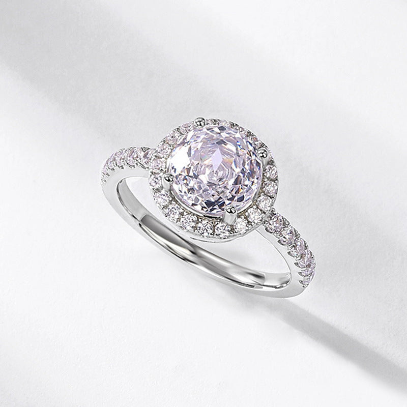 S925 Sterling Silver Zircon Rose Ring
