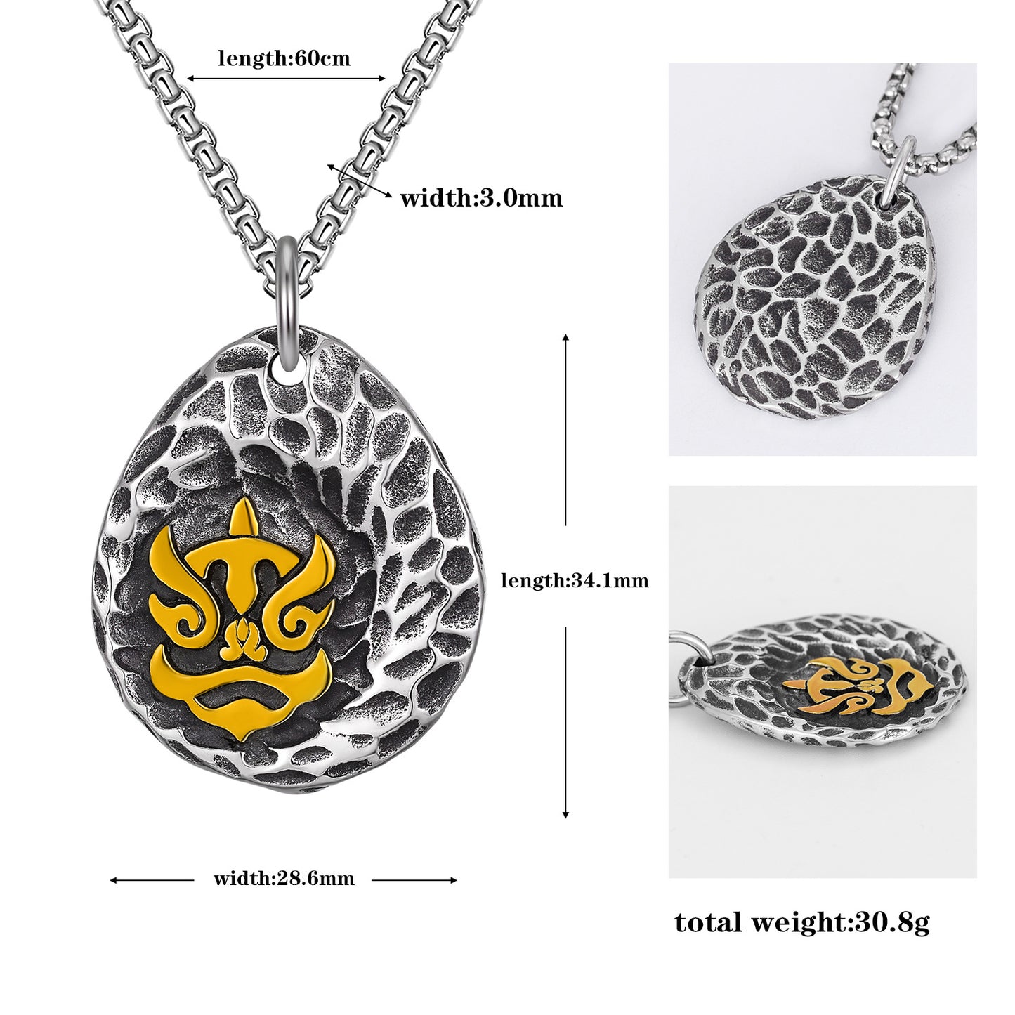 Titanium Steel Necklace – Elegant Mini Lion Dance Pendant for Men Planderful Everyday Guardian Jewelry