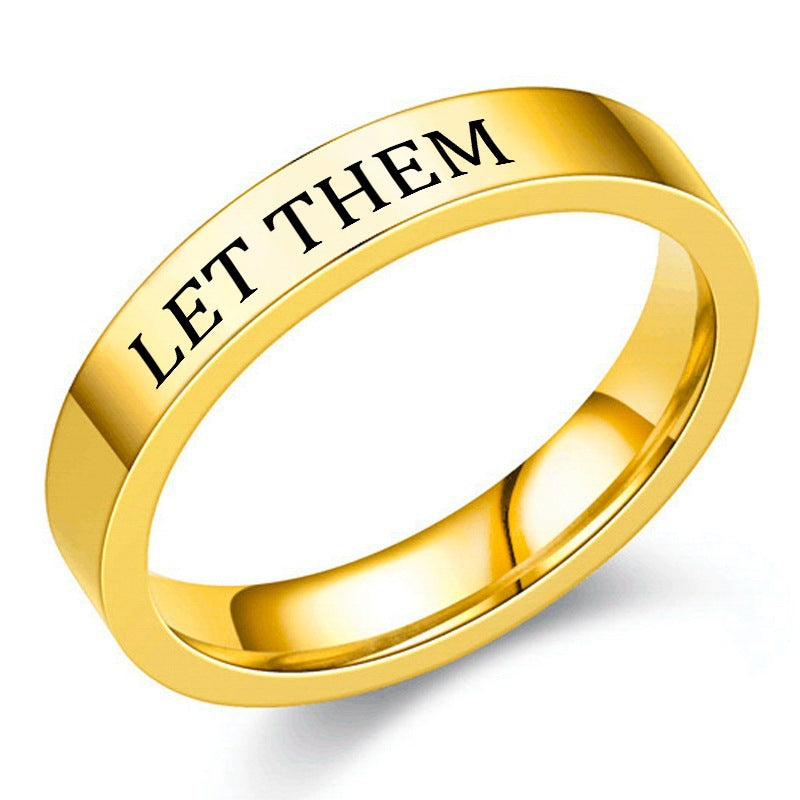 Let Them Inspirational Steel Ring For Women Planderful