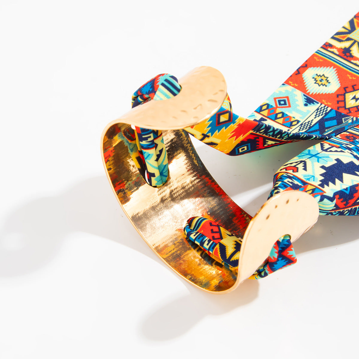 Planderful Collection Vienna Verve Bracelet For Women Hammer Pattern Wide Surface Opening Leopard Print Silk Scarf