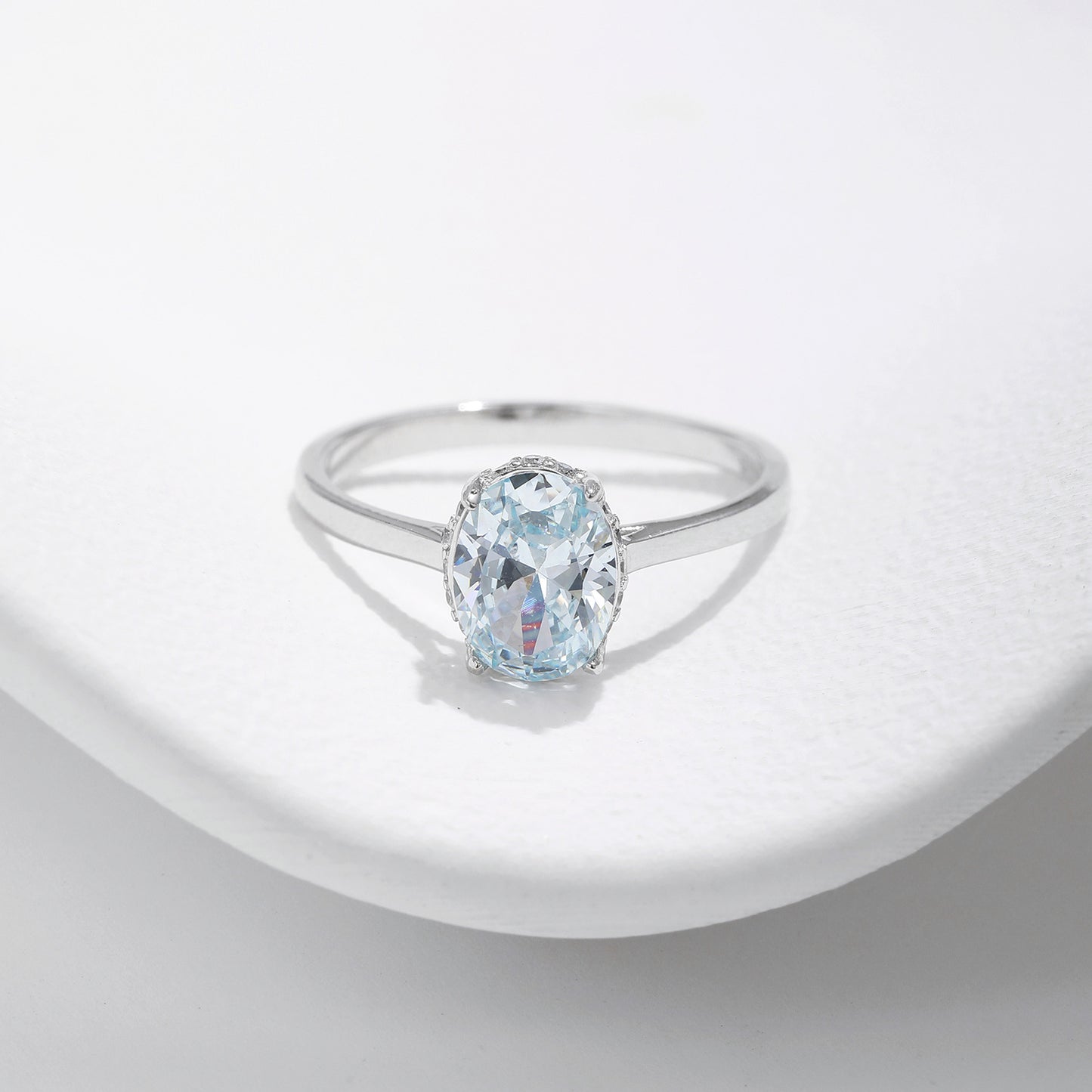 Planderful Everyday Genie Ring – Elegant Sterling Silver with Sea Blue Zircon