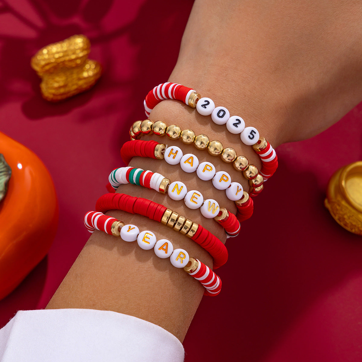 Planderful Vienna Verve Bracelet Set – Versatile Color Soft Pottery Beaded Design