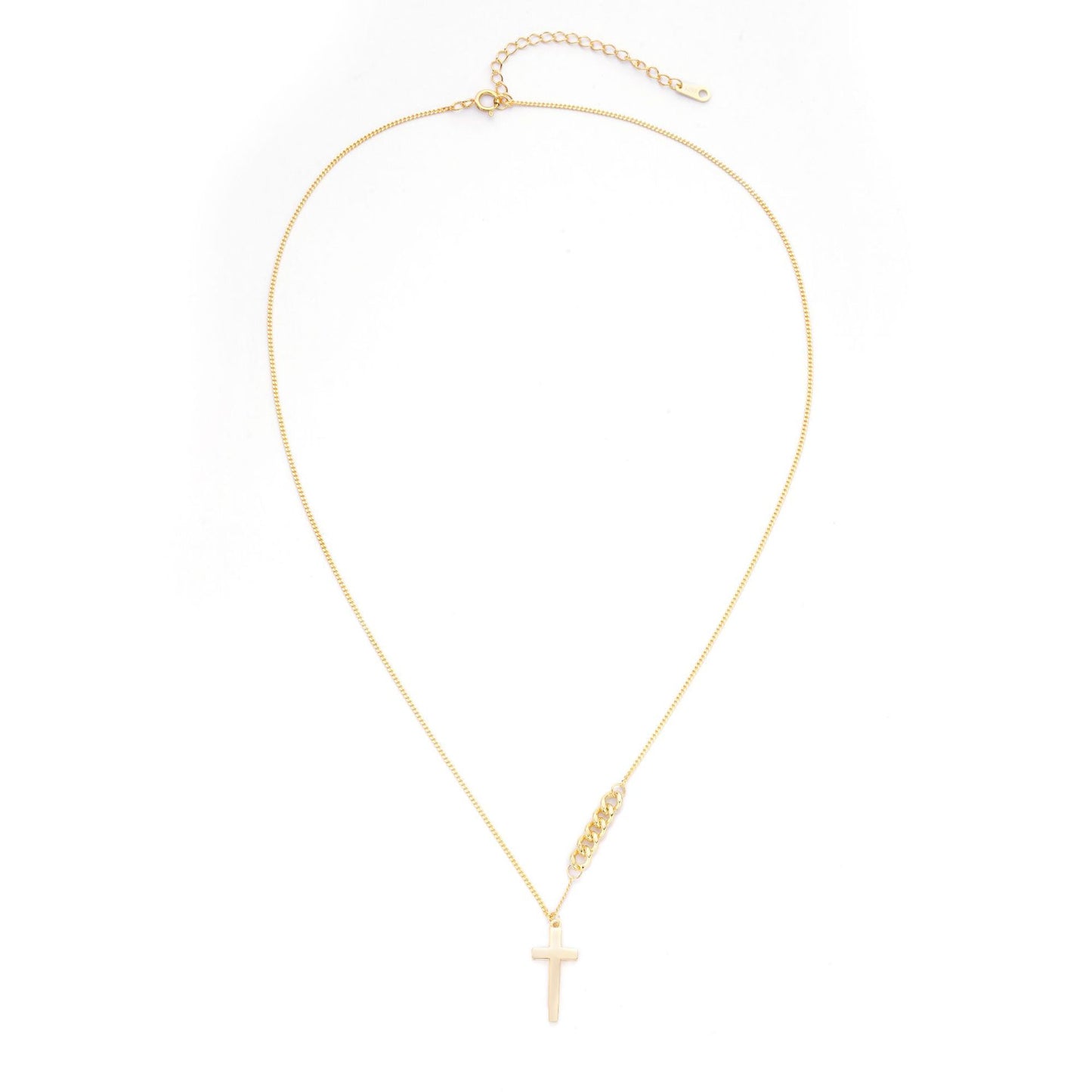 Vintage Trend Royal Sister Style Hip Hop Cross Necklace 925 Silver