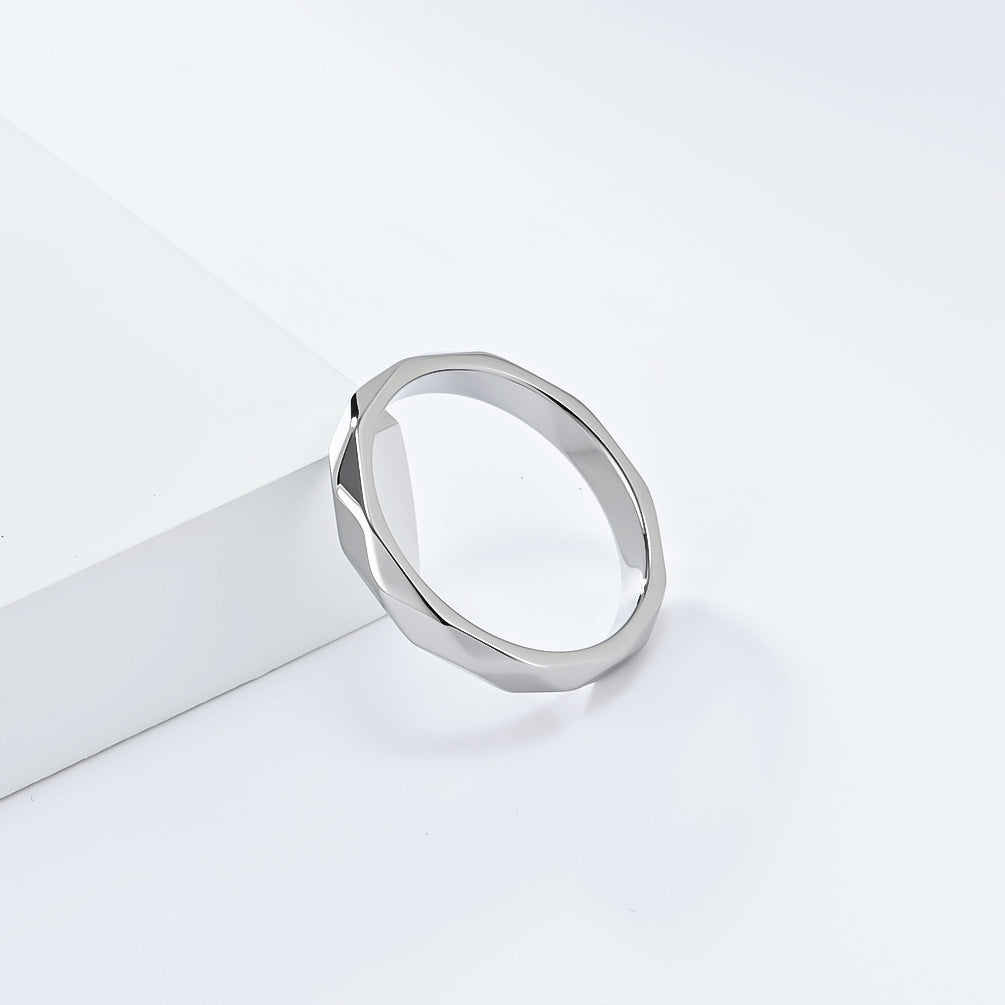 Steel Ring – Elegant Geometric Rhombus Design Everyday Wear For Modern Hipster Style