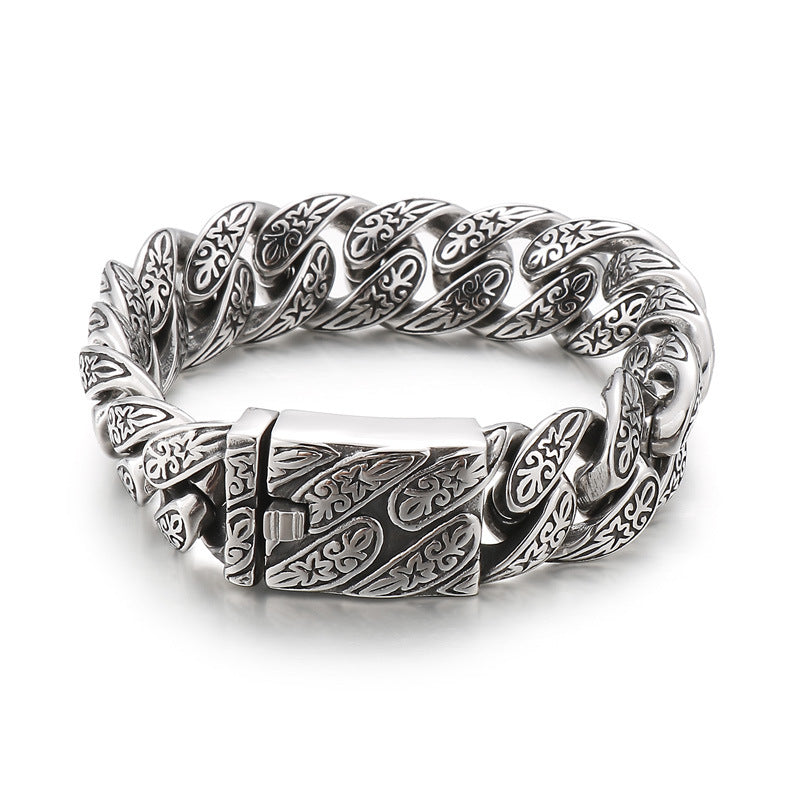 Old & – Flower Men's Titanium Steel Bracelet Hair