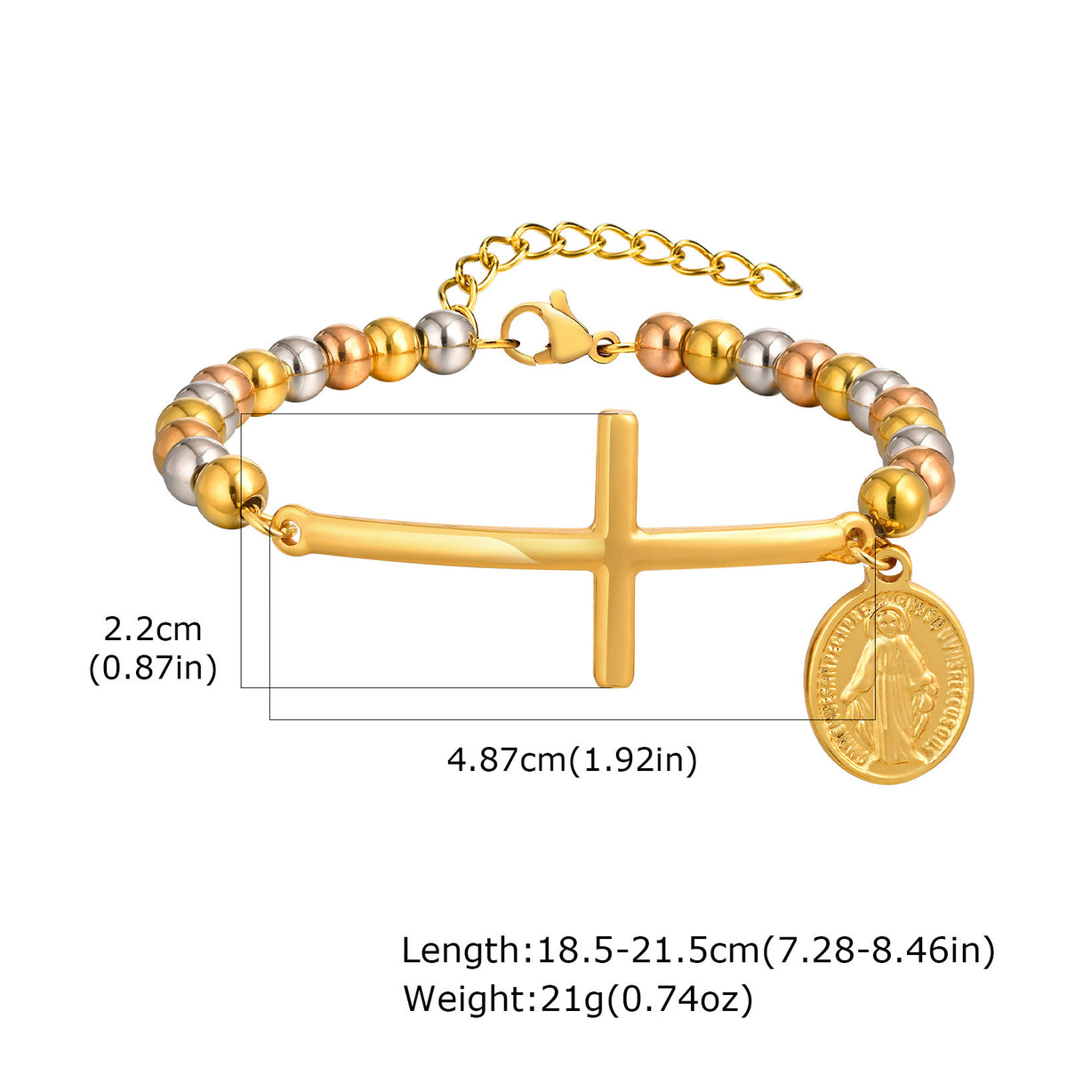 Cross Stainless Steel Bracelet for Women