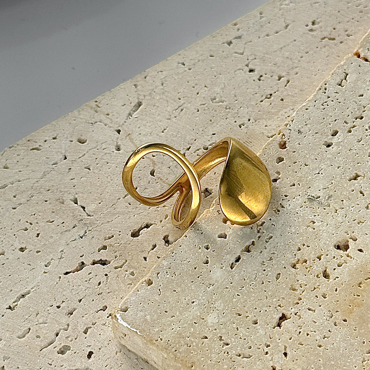 Planderful Stainless Steel Butterfly Ring For Women Vienna Verve Vacation Style Hollow Geometric Opening Jewelry