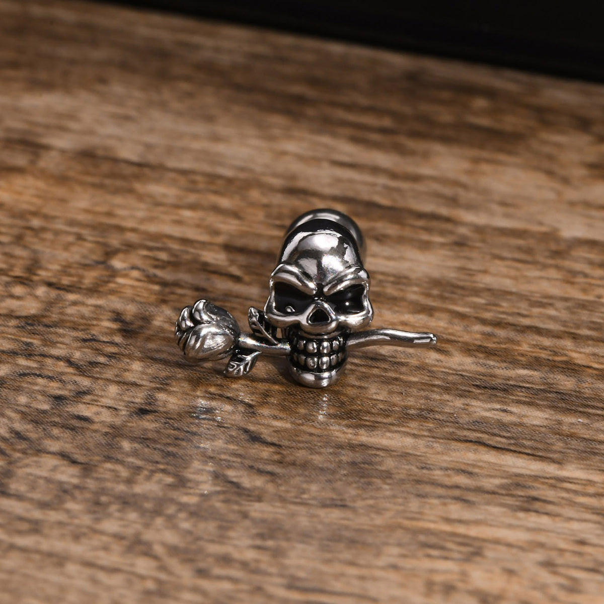 Modern Silver-Tone Stainless Steel Earring — Single