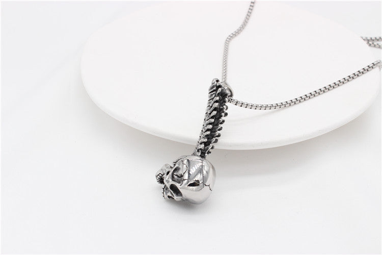 Retro Punk Skull Titanium Steel Pendant Necklace