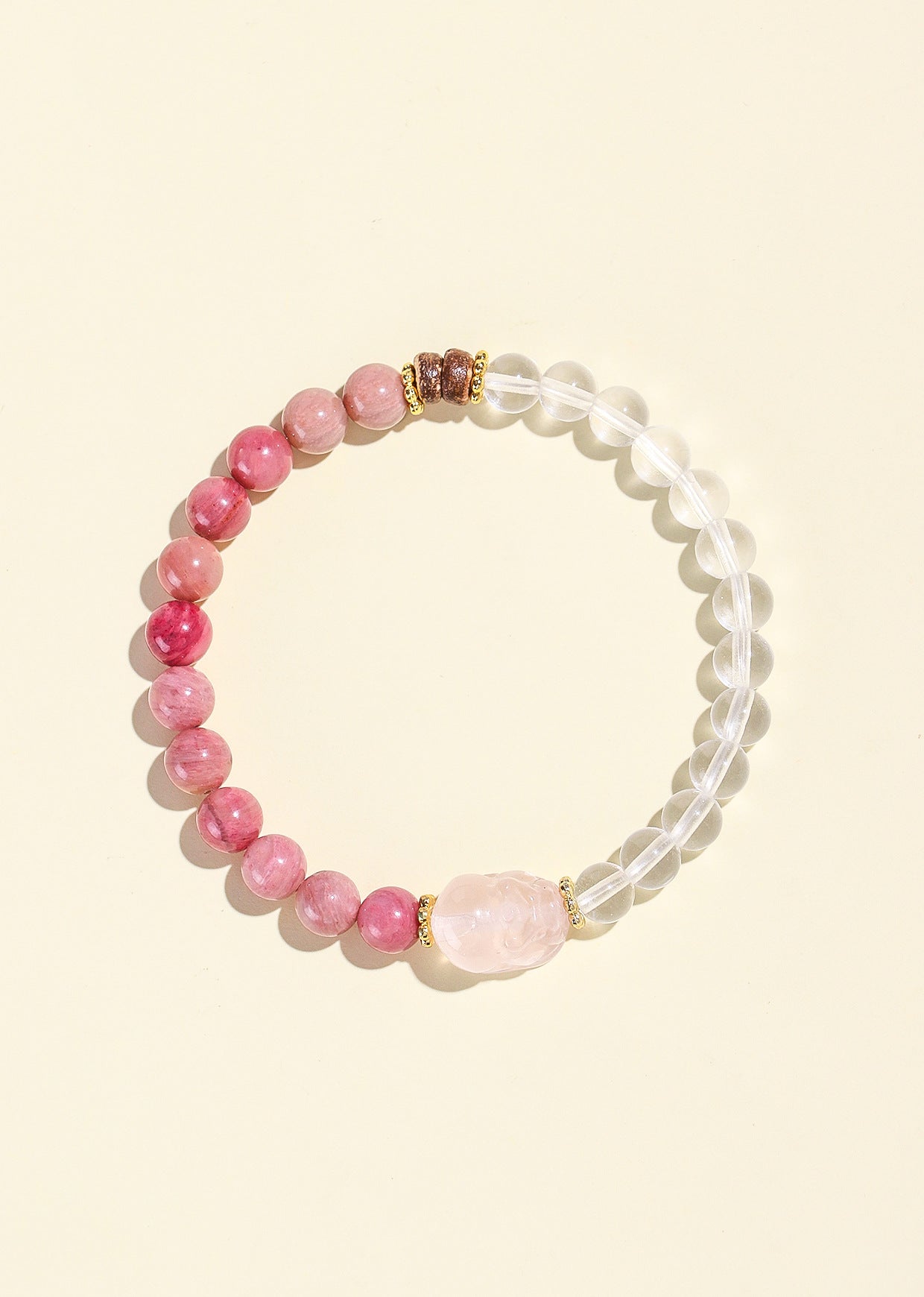 Planderful Fortune's Favor Bracelet – Elegant Natural Rose Stone Design