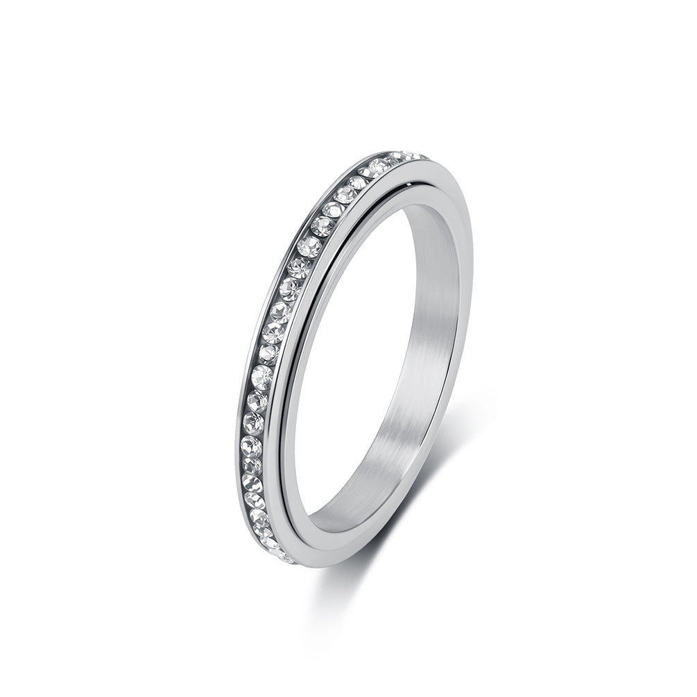 3mm Rotated Stainless Steel Women's Ring
