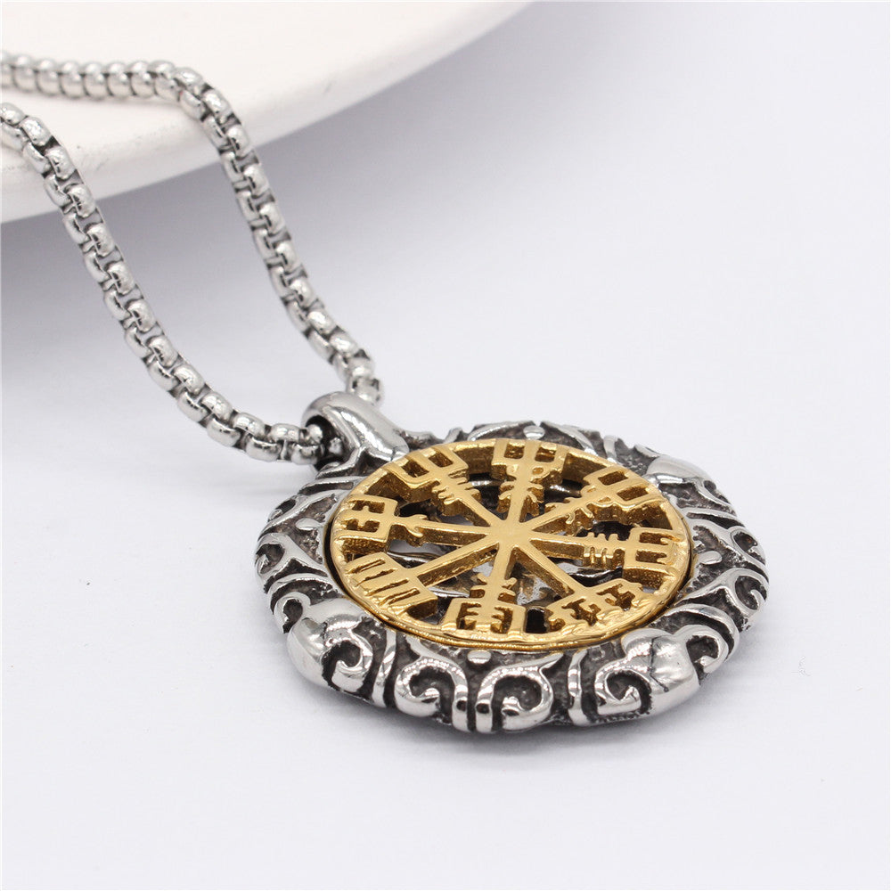 Planderful Viking Pendant Titanium Steel For Men And Women Unisex Retro Shield Charm Everyday Genie Collection