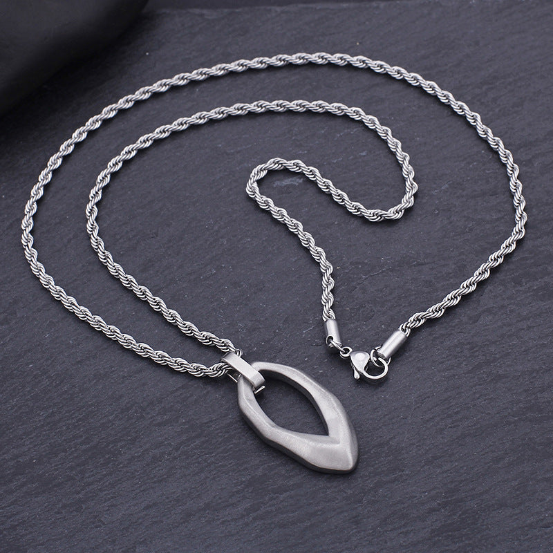 Retro Irregular Water Drop Titanium Steel Pendant for Men - European and American Style
