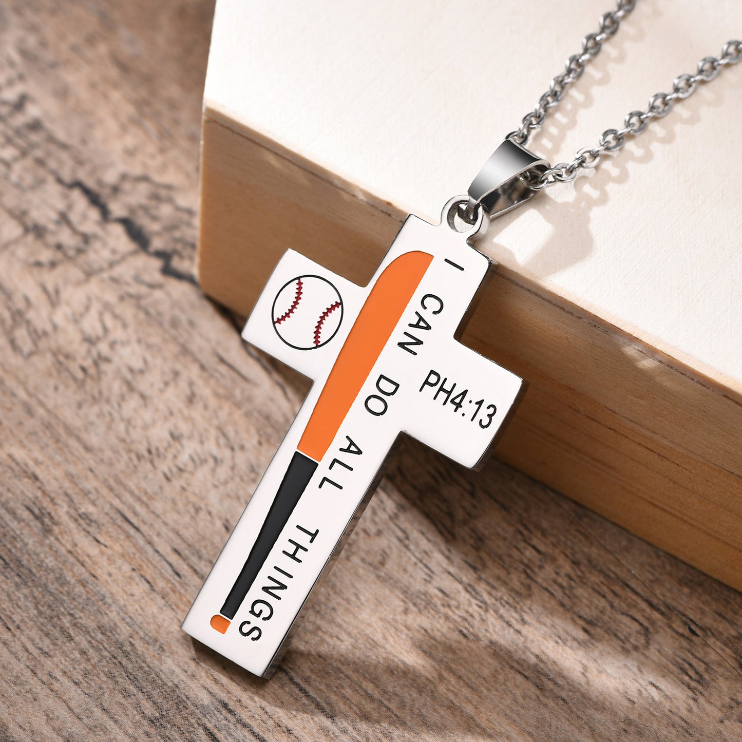 Stainless Steel Cross Pendant Necklace Men's Simple Jewelry