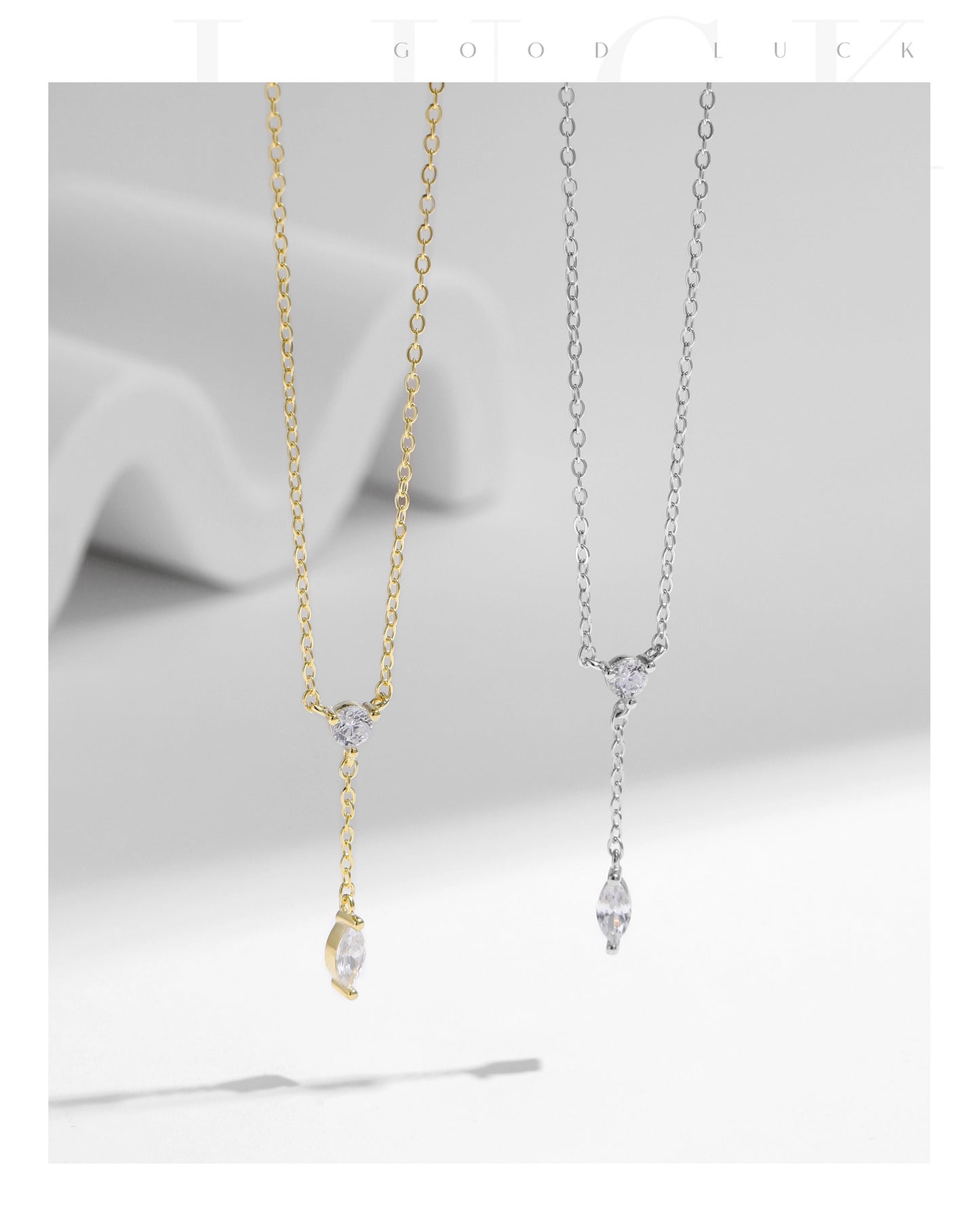 Planderful Everyday Genie Necklace – Elegant Zircon-Set Geometric Design