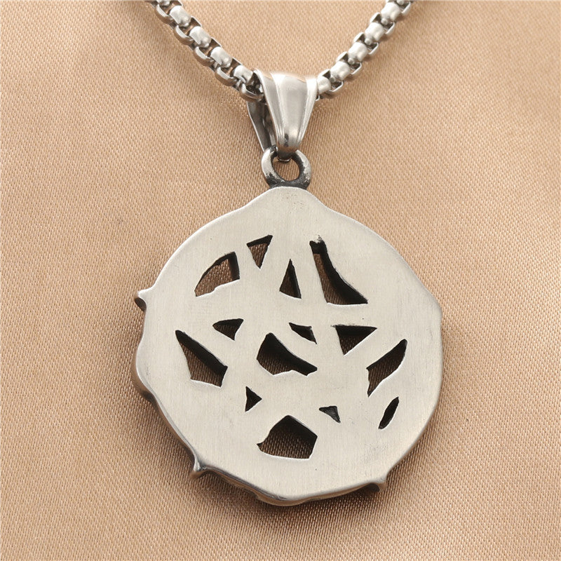 Punk-Inspired Titanium Steel Snake and Star Pendant Necklace for Men
