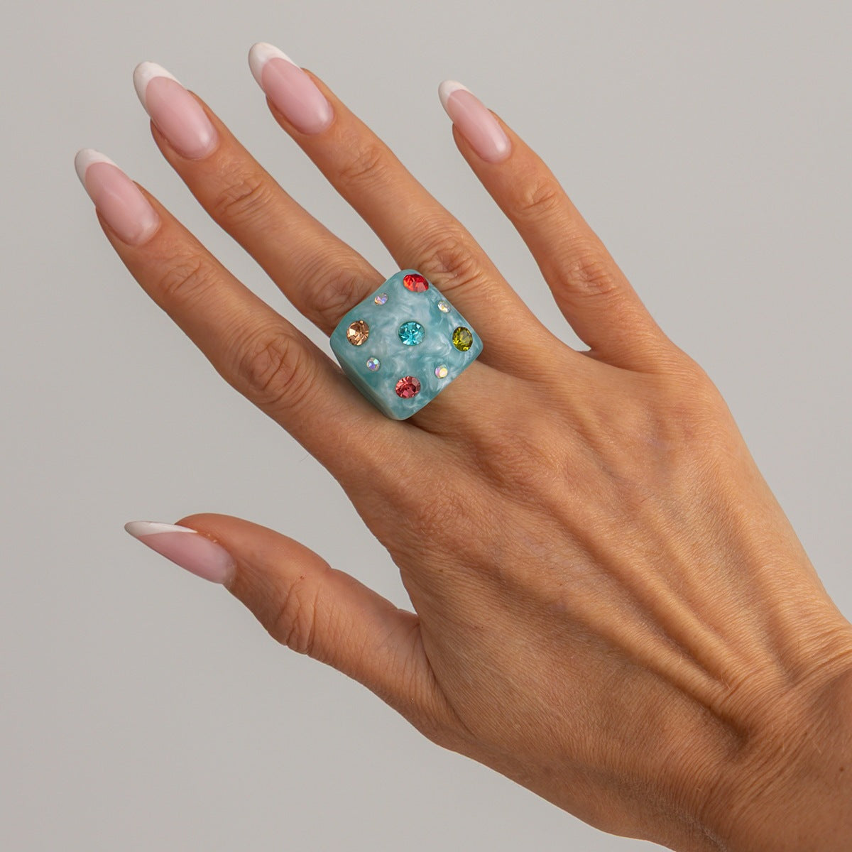 Planderful Zircon Square Ring For Women Smudged Micro Inlaid Sparkling Statement Jewelry Vienna Verve