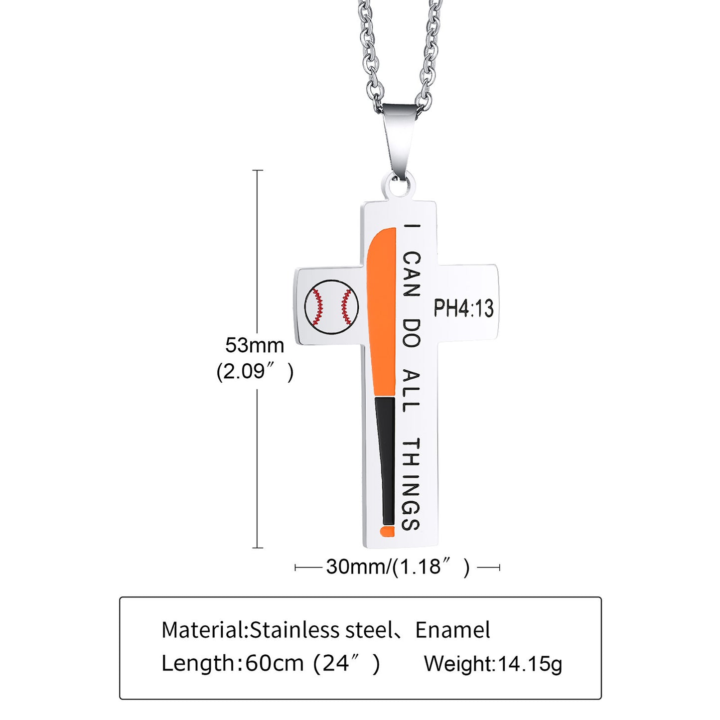 Stainless Steel Cross Pendant Necklace Men's Simple Jewelry