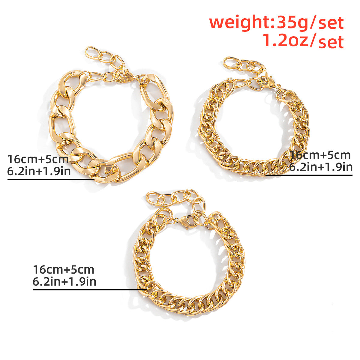 Planderful Vienna Verve Double Woven Punk Chain Bracelet For Women Statement Metal Jewelry