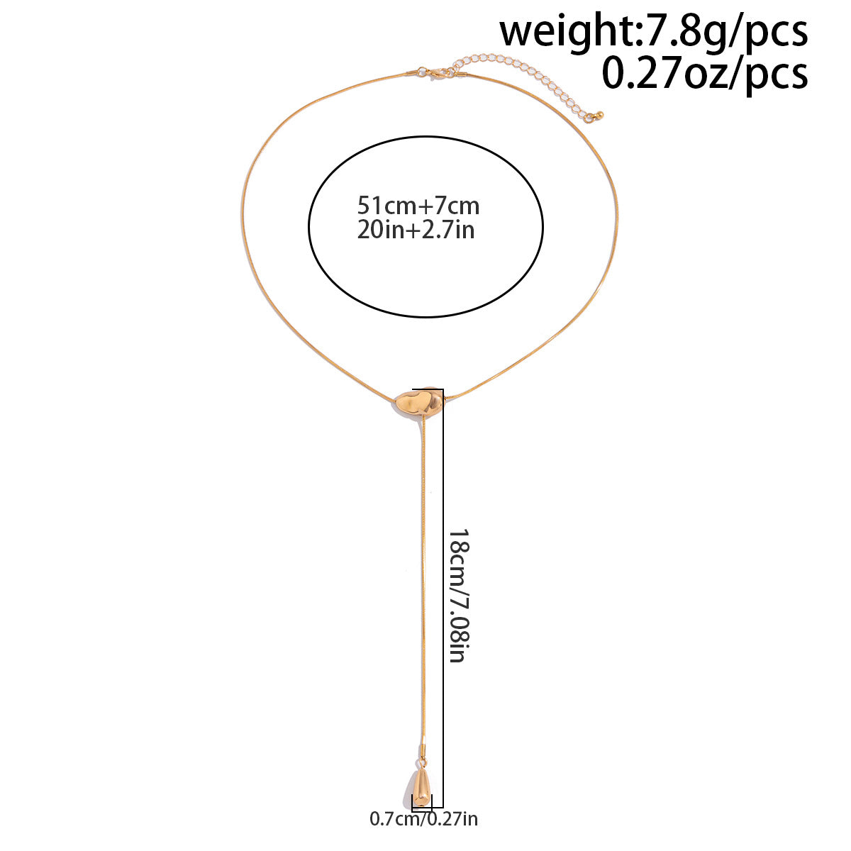Feng Shui Drop-Shaped Pendant Liquid Irregular Pull Long Necklace