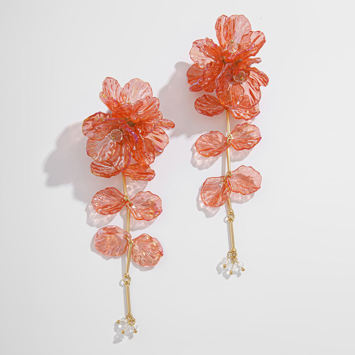 Planderful Vienna Verve 3D Floral Tassel Earrings For Women Colorful Scallop Design