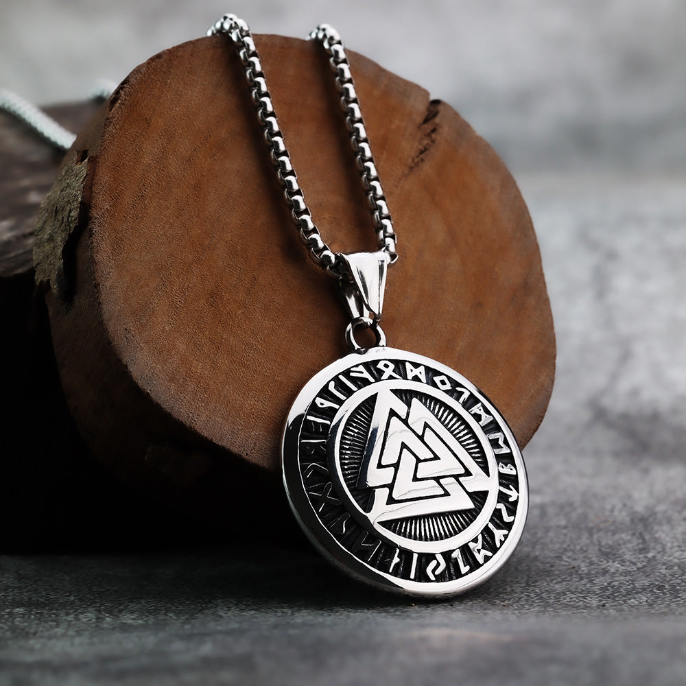 Cross-Border Nordic Viking Rune Pendant Men's Necklace Jewelry