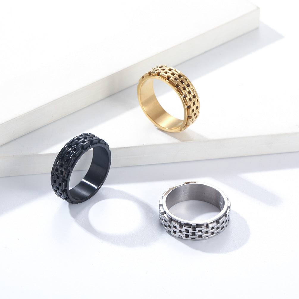 New Neutral Cold Wind Siege Titanium Steel Rotating Ring