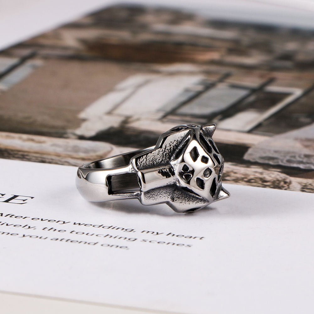 Leopard Head Mens Ring Titanium Steel Domineering Style
