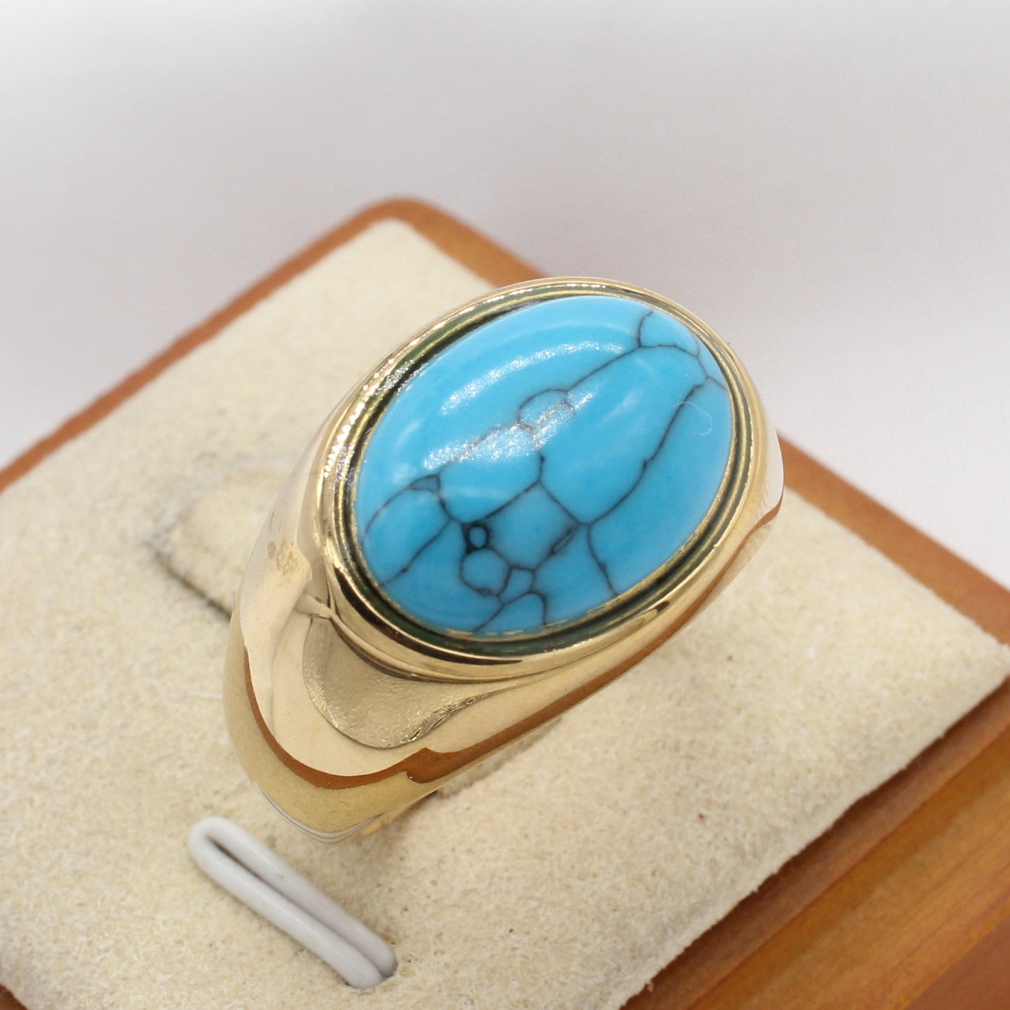 Planderful Titanium Steel Ring For Unisex Oval Stone Design Durable Everyday Wear For Men Women