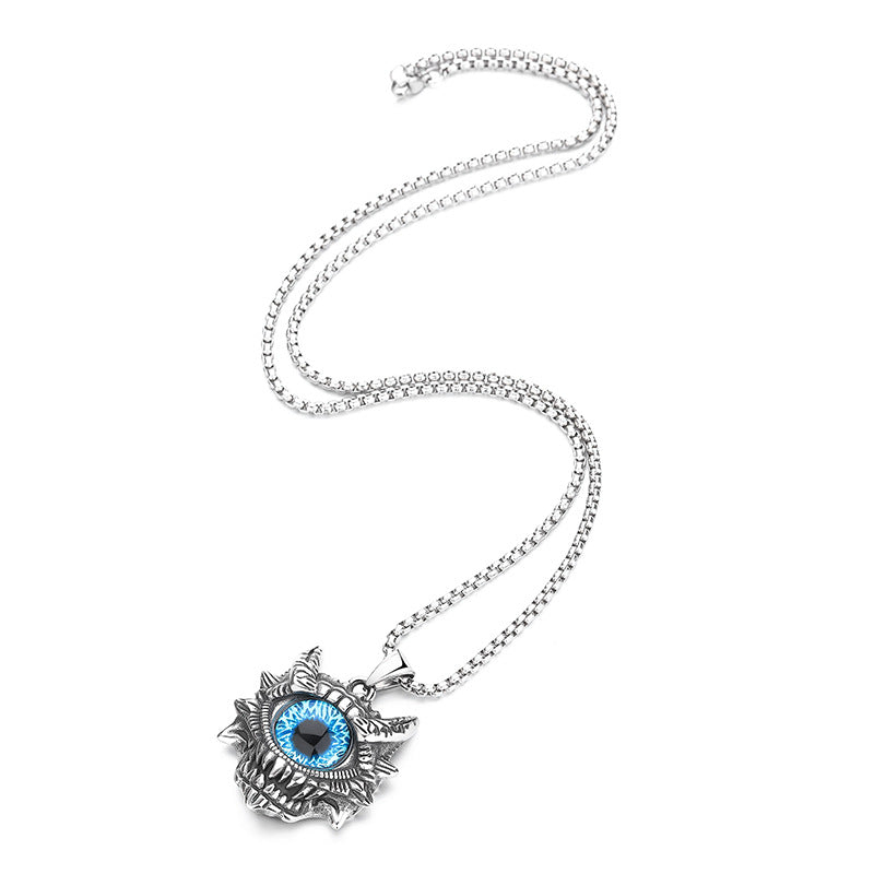 Steel Necklace - Vintage Turkish Eye Design