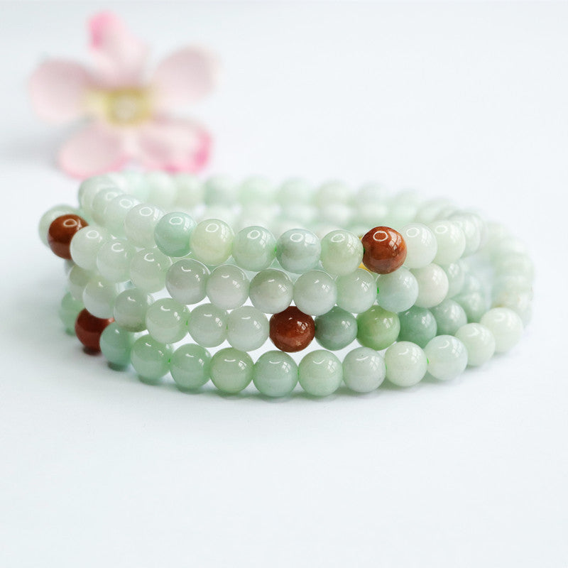 Natural A Grade Jade Necklace Colourful 108 Buddha Beads String Jade