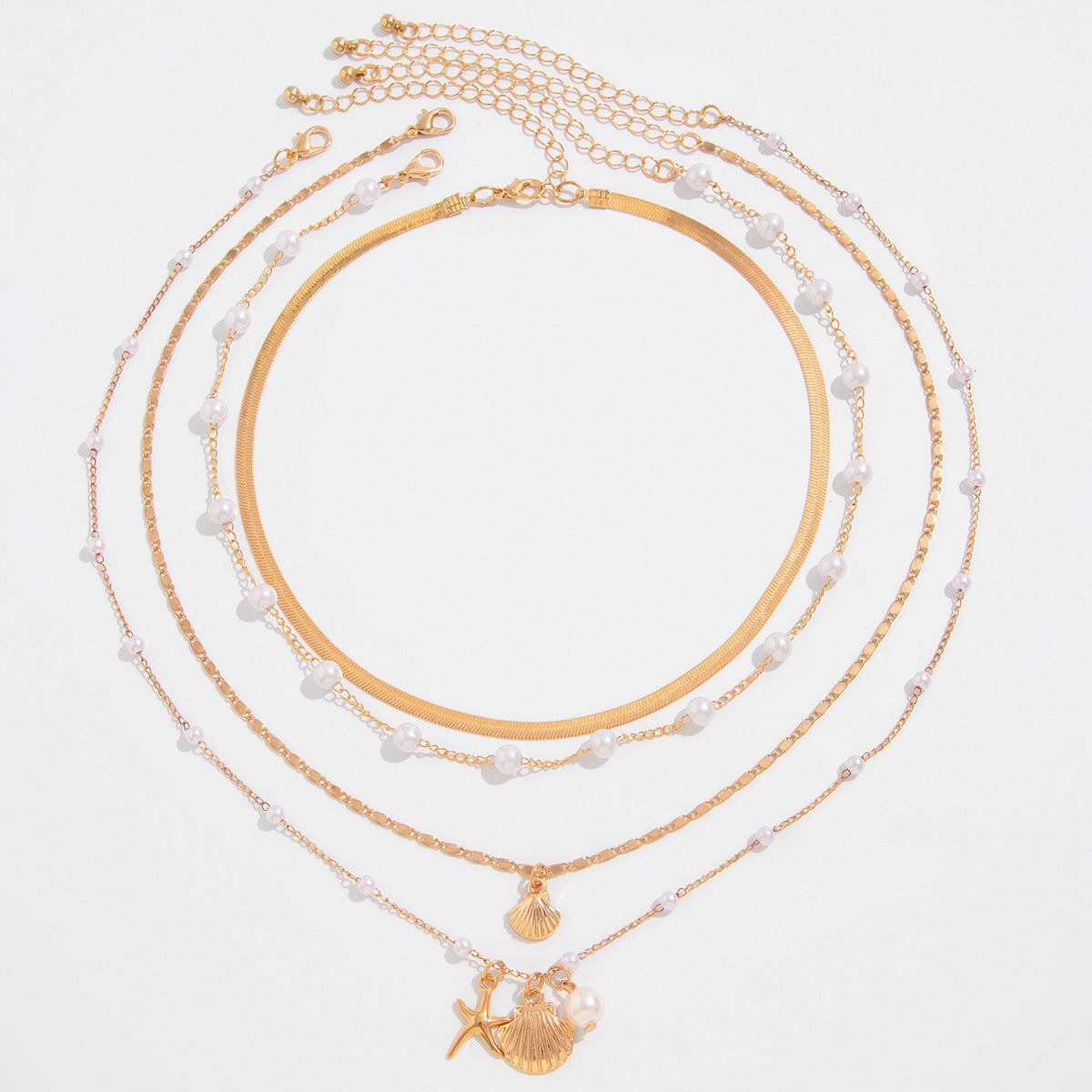 Planderful Vienna Verve Necklace – Elegant Imitation Pearl Layered Design
