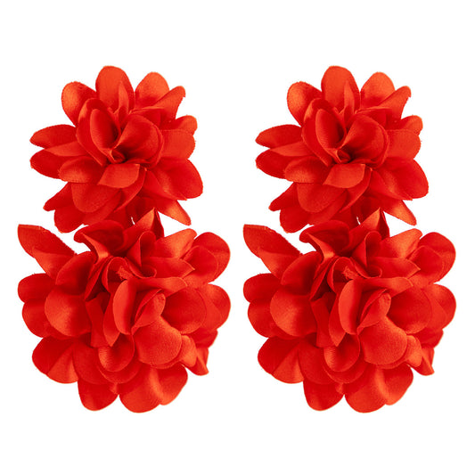 Elegant Long Tassel Flower Ear Clip - Vienna Verve Collection