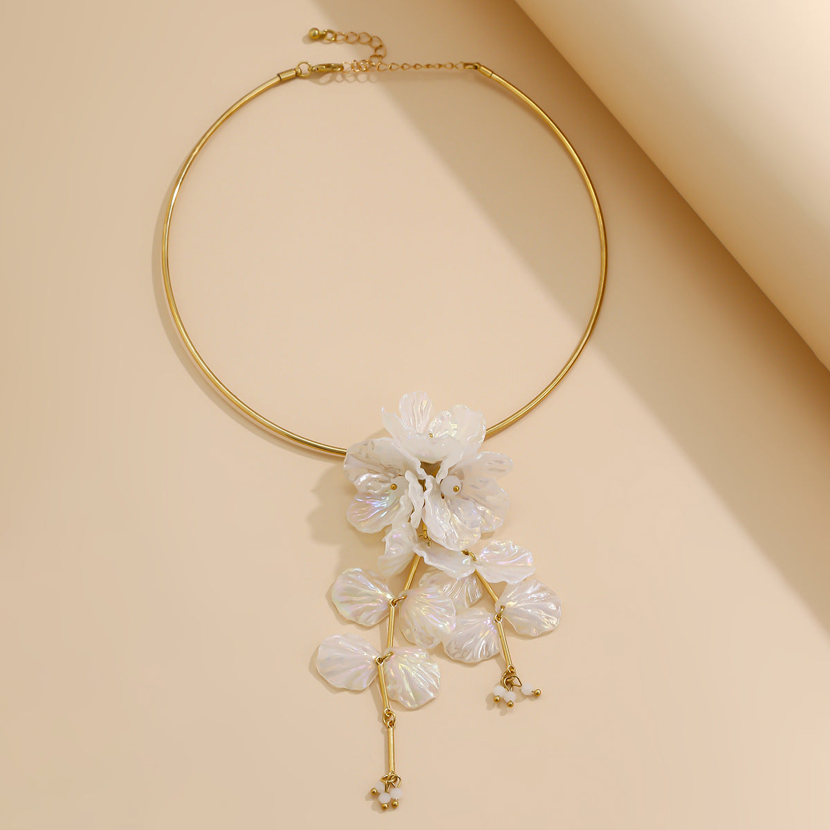 Mermaid Flower Scallop Collar Necklace
