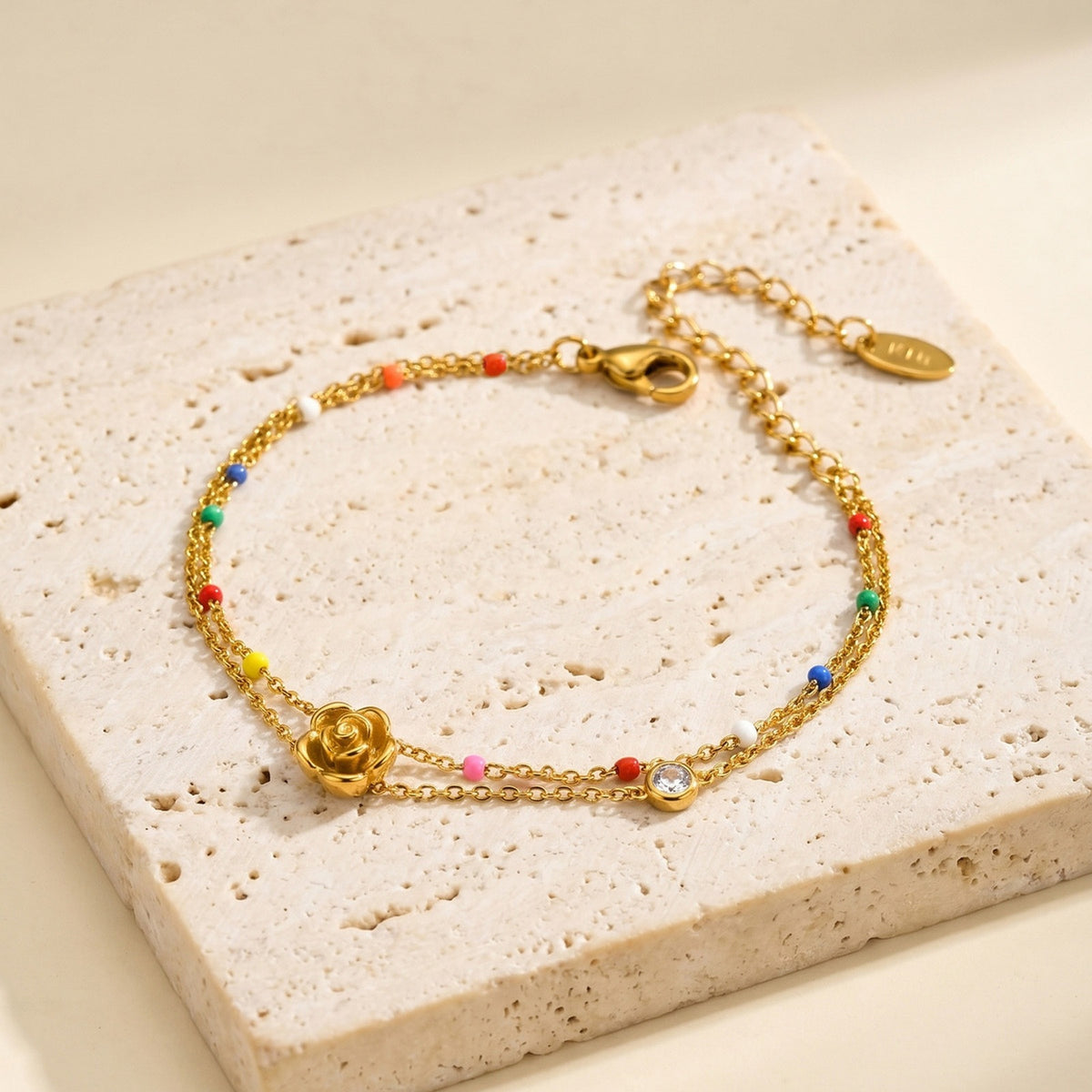 Flower Zircon Stainless Steel Bracelet