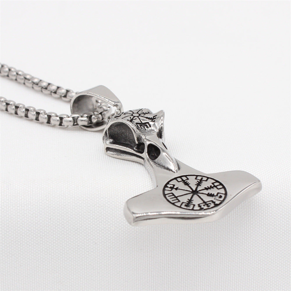 Viking Thor's Hammer Pendant in Gold - Dominant Stainless Steel Men's Jewelry from Europe and America