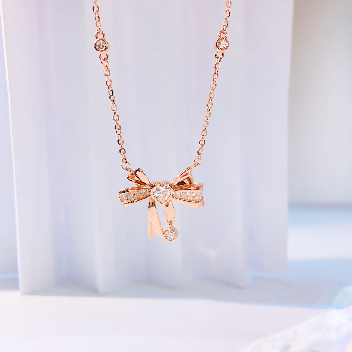 Bow Female S925 Sterling Silver Women's Pendant Necklace