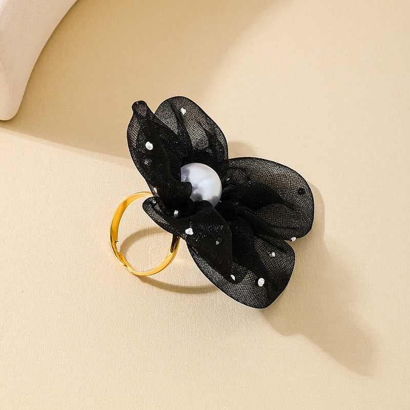 Charming Flower Gauze Lady Ring for Fashionable Women