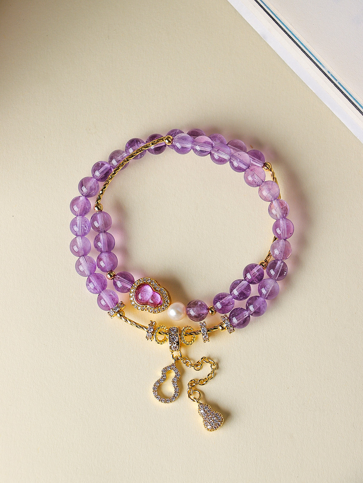 Freshwater Pearl Aquamarine Amethyst Bracelet