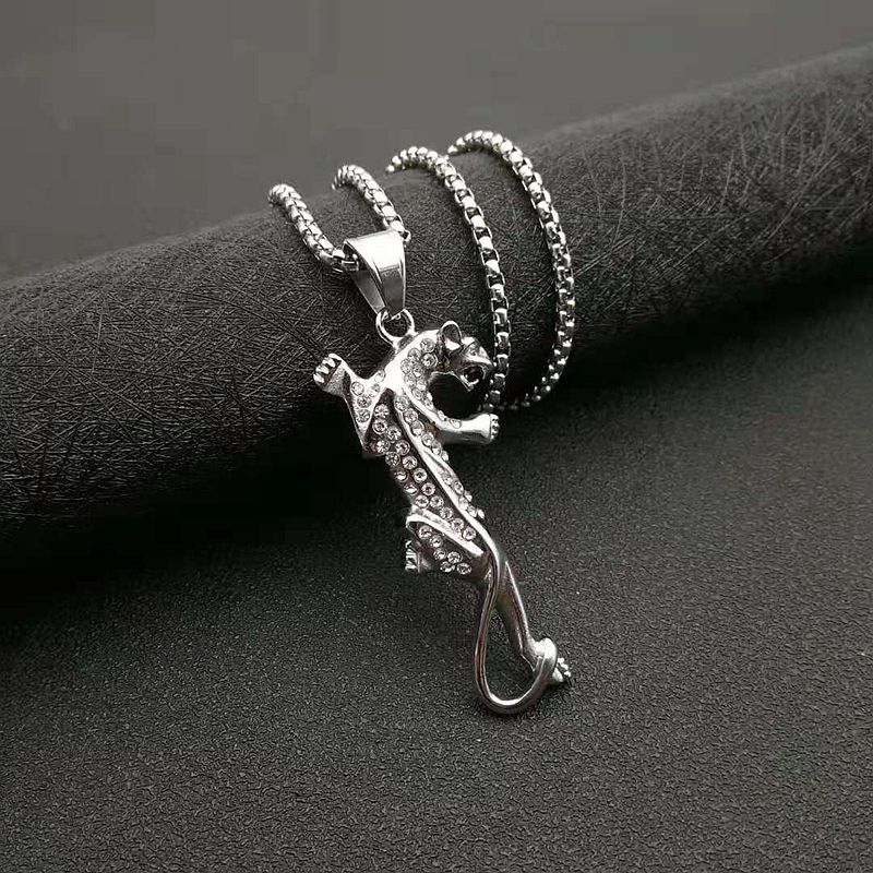 Zircon Necklace – Statement Hip Hop Leopard Head Pendant