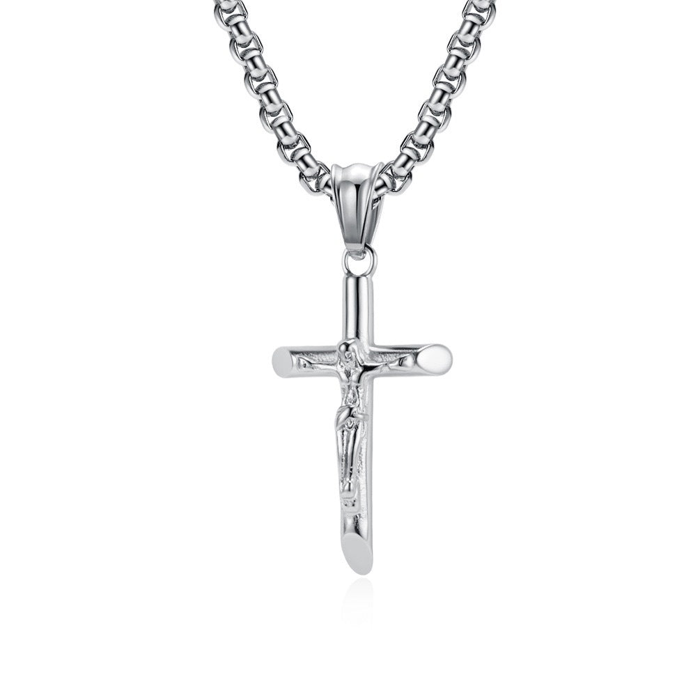 1. Planderful Everyday Genie Stainless Steel Cross Necklace Unisex Hip Hop Punk Style Gift