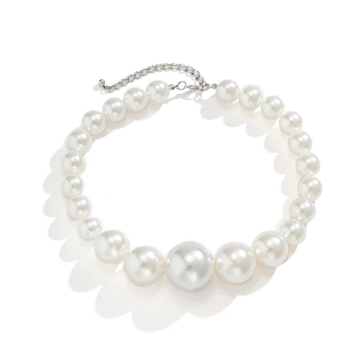 Cold Wind Geometric Bead Necklace Exaggerated Imitation Pearl Bead Necklace
