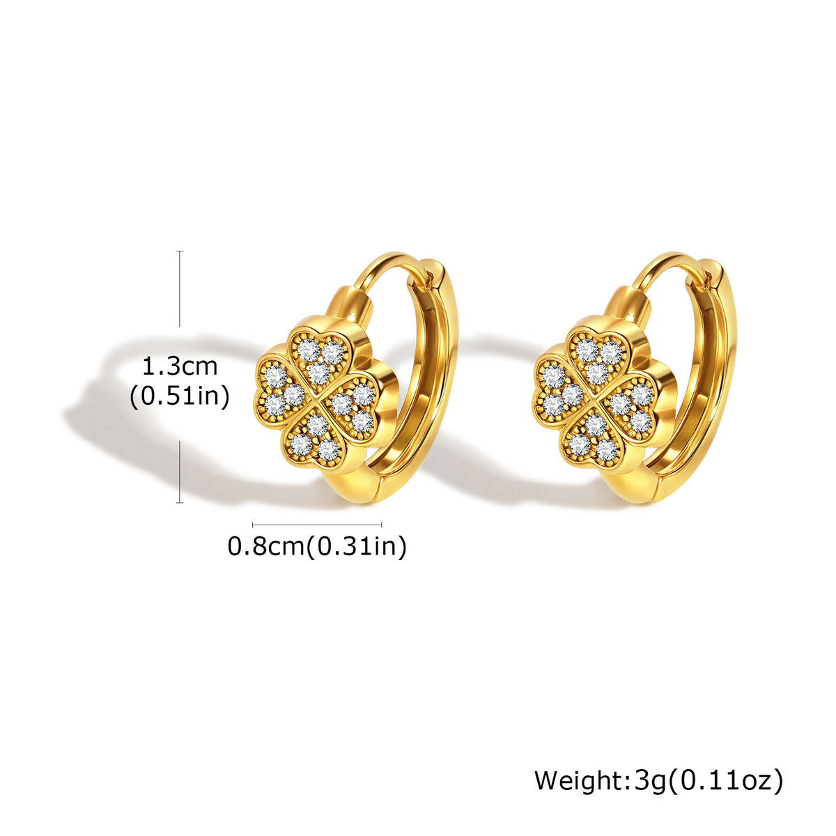 Stainless Steel Zircon Geometric Earrings