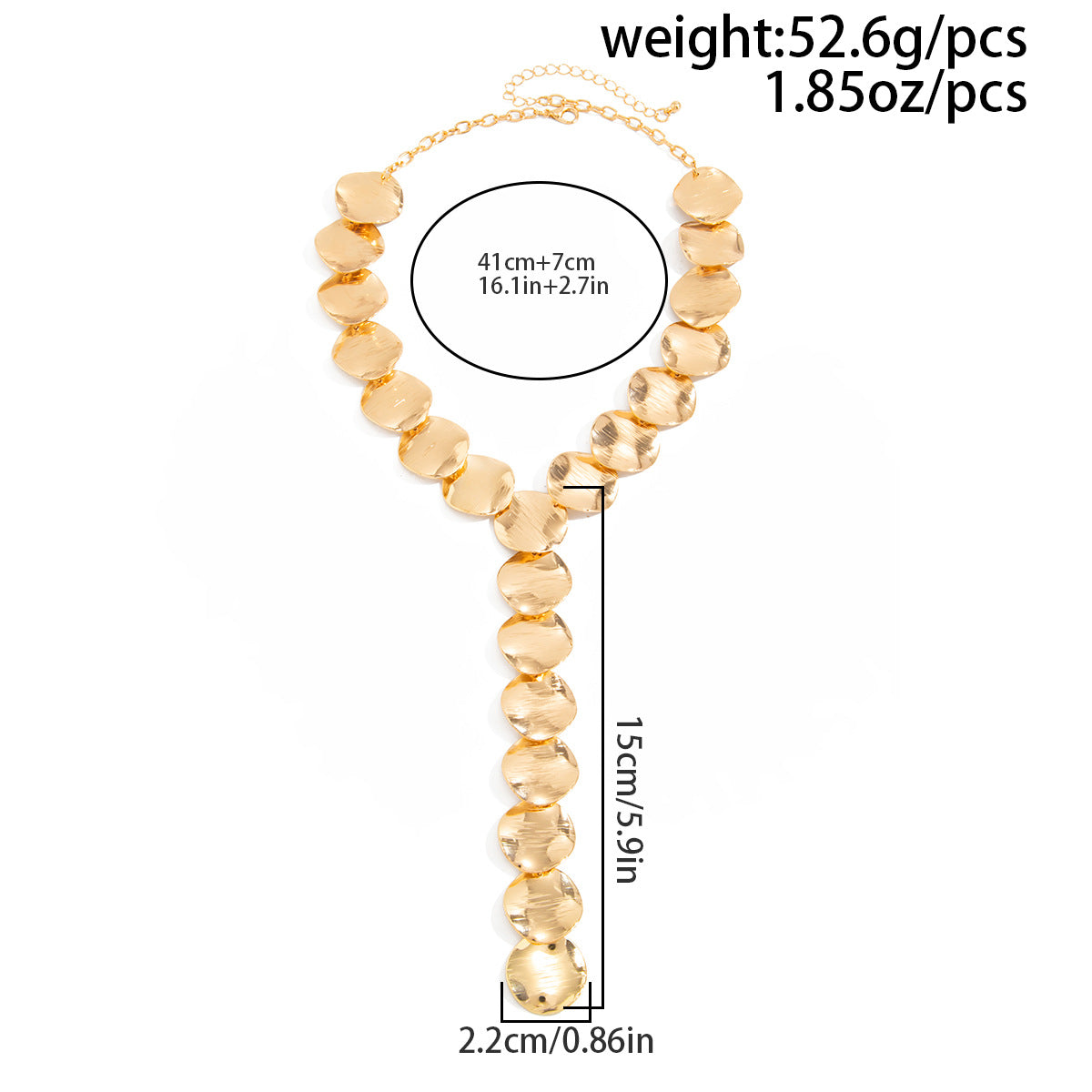 Layered Disc Y-Shaped Fringe Necklace