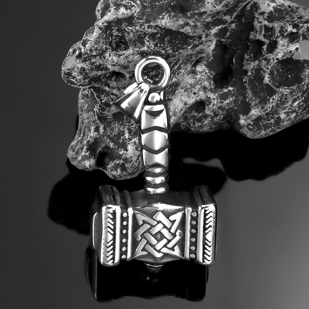 Vintage Men's Jewelry Stainless Steel Slavic Quake Pendant