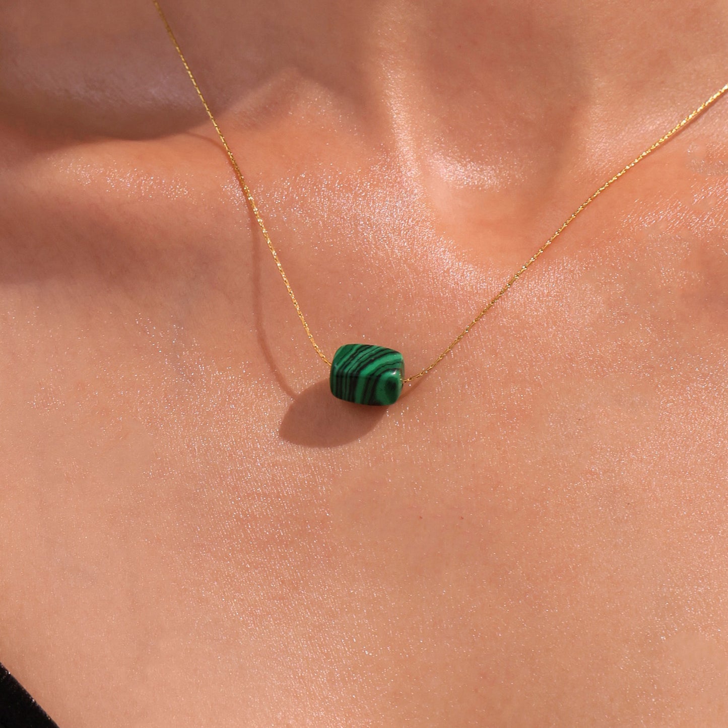 Planderful Turquoise Rectangular Pendant Necklace For Women