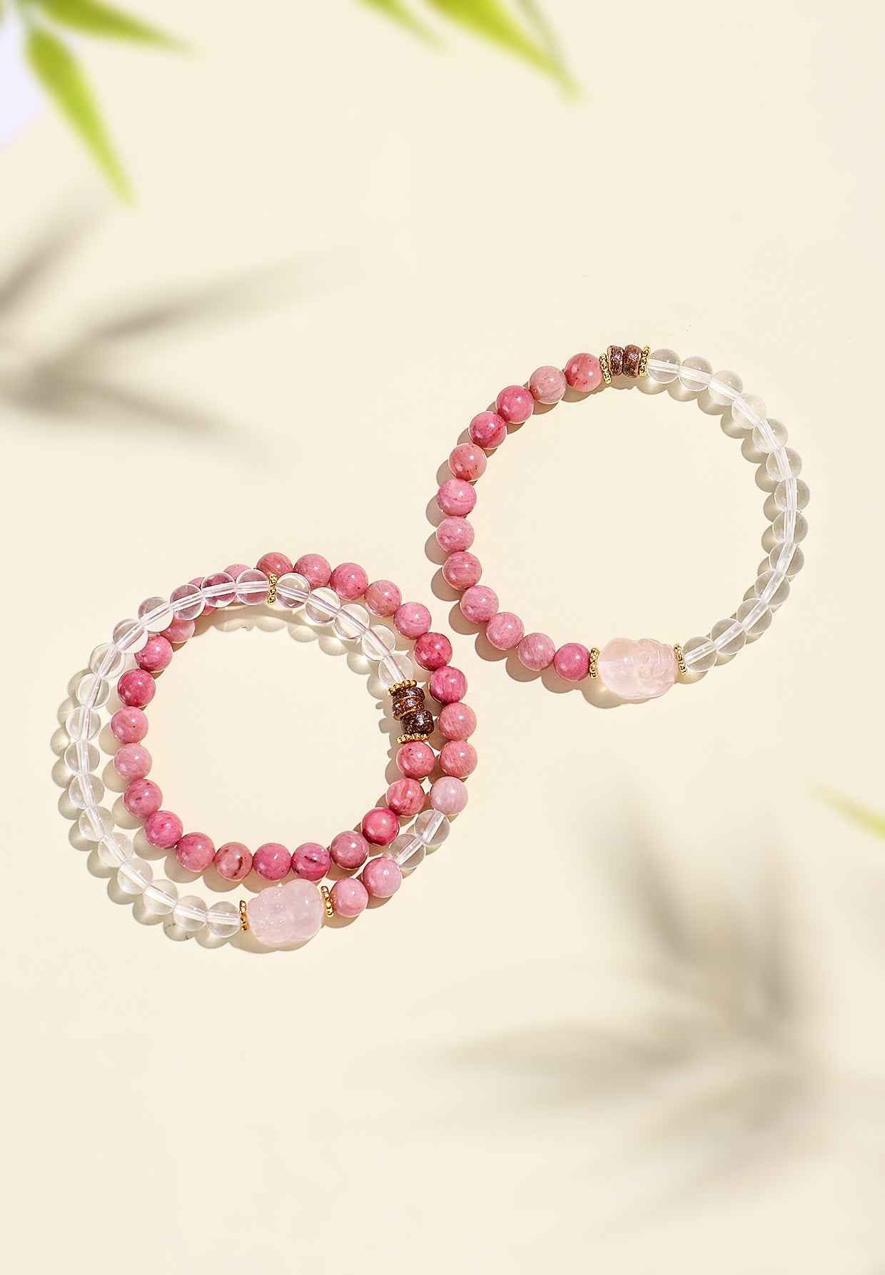 Planderful Fortune's Favor Bracelet – Elegant Natural Rose Stone Design